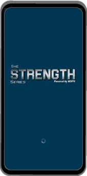 Mobile phone with the NOFFS Strength App on the screen
