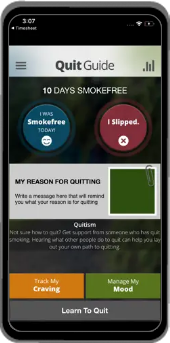 Mobile phone with the Mindfulness Coach App on the screen
