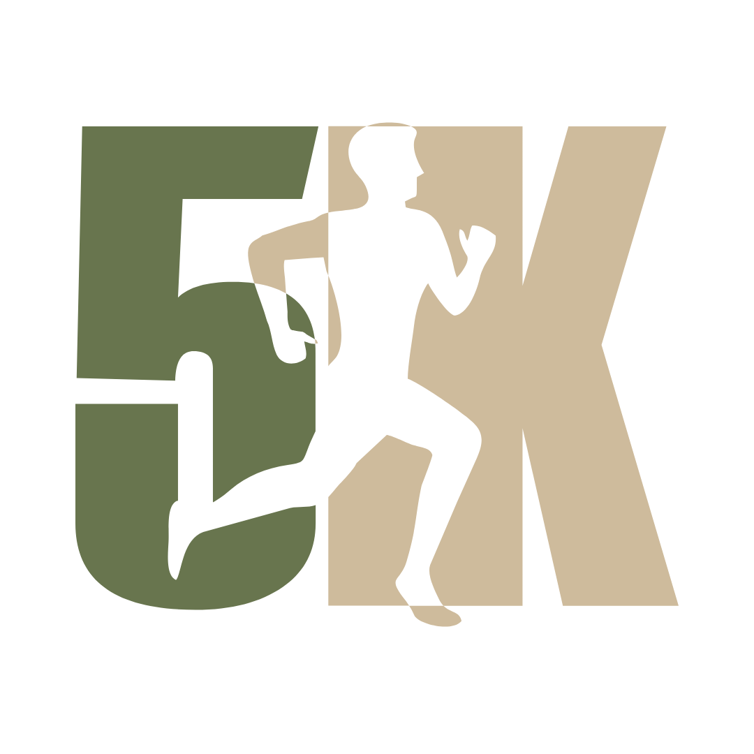 Graphic 5k with a make runner silhouetted mostly inside the K