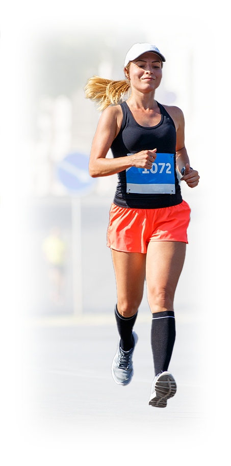 woman running in a 5k race