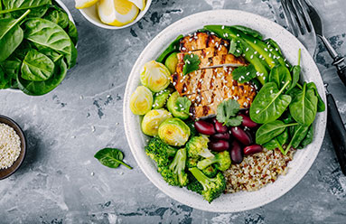 Colorful healthy plate of food