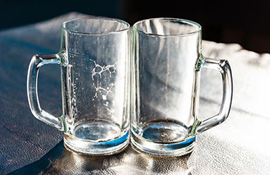 Two Eempty beer glasses