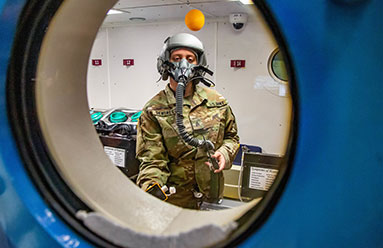 Warfighter in an isolated chamber