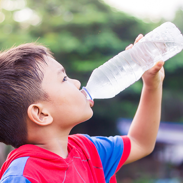 Thirsty Kid Drinking Water